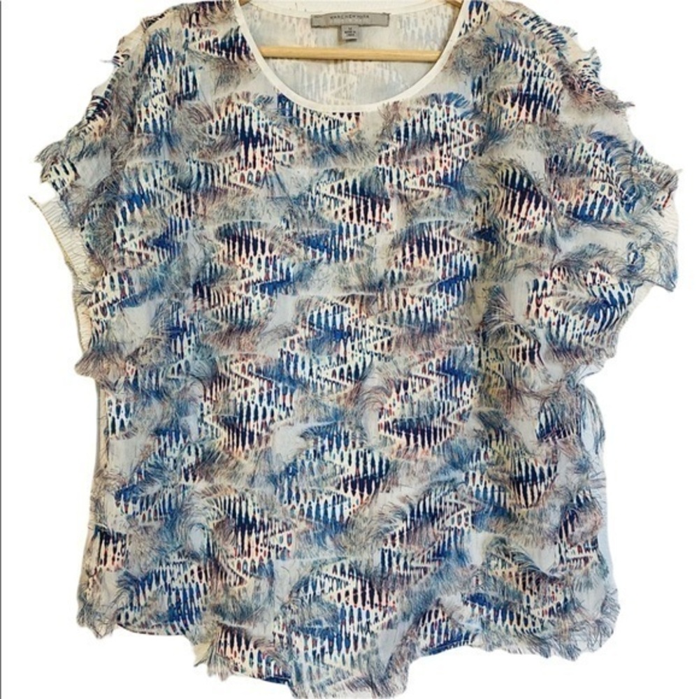 Andrew Marc Fringed Blouse